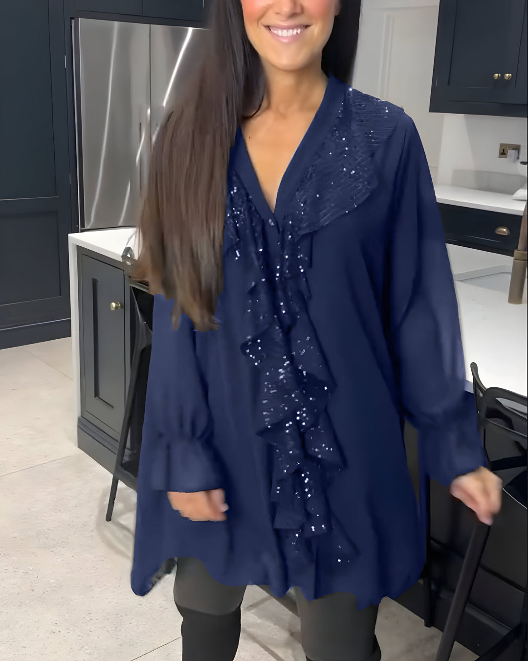 Sylvaine™ | Elegancka Bluzka z Falbanami