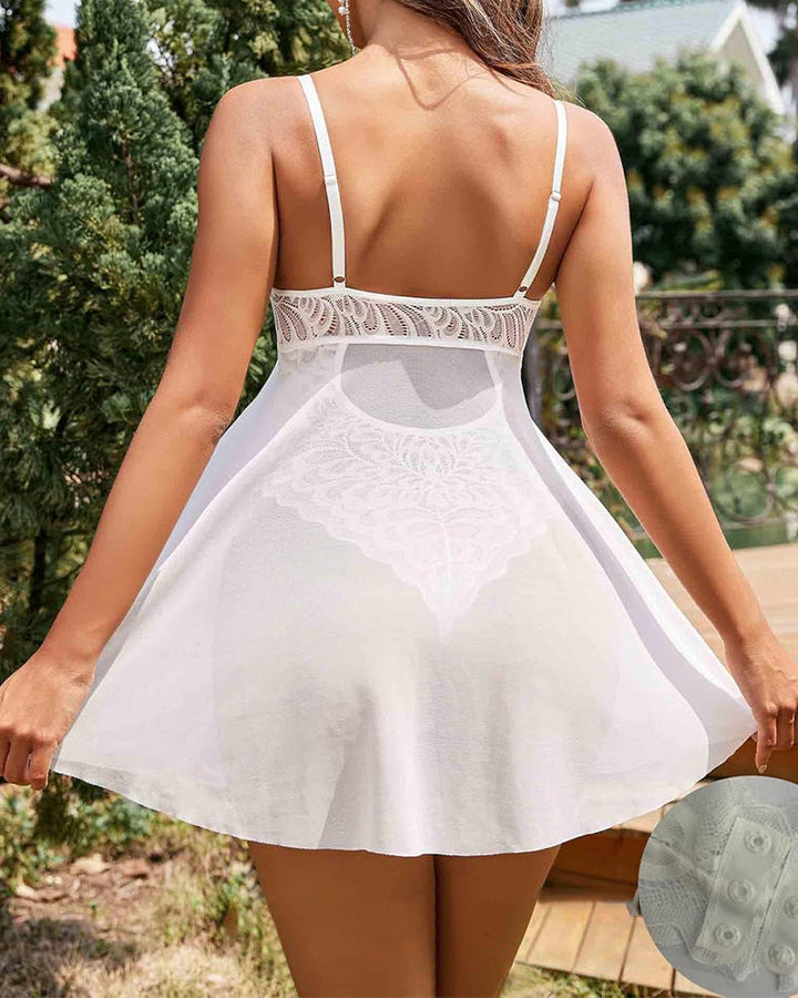 Natalia™ | Teddy z Koronką Luksusową z Overlayem z Siateczki