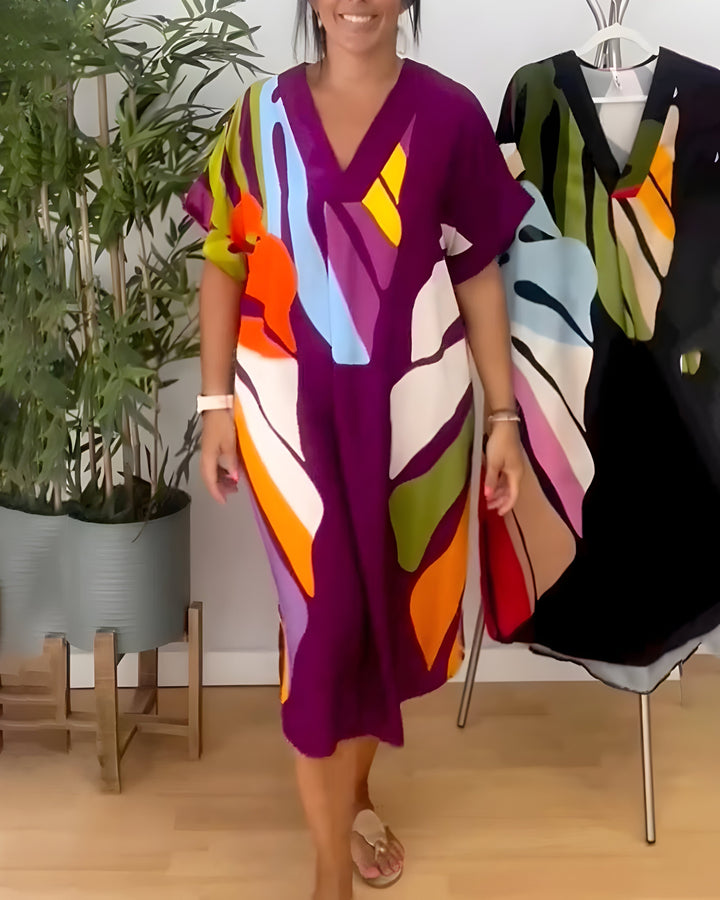 Amanda™ | Zwiewna Sukienka z Motywem Liści