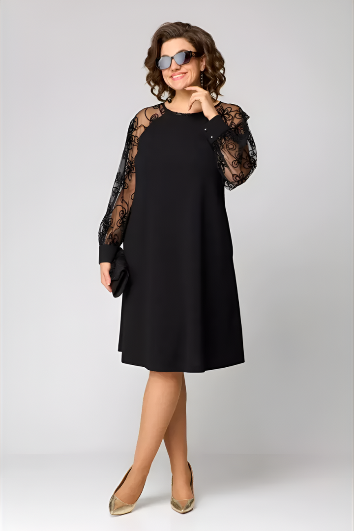 Amira™ | Elegancka sukienka z koronkowymi rękawami