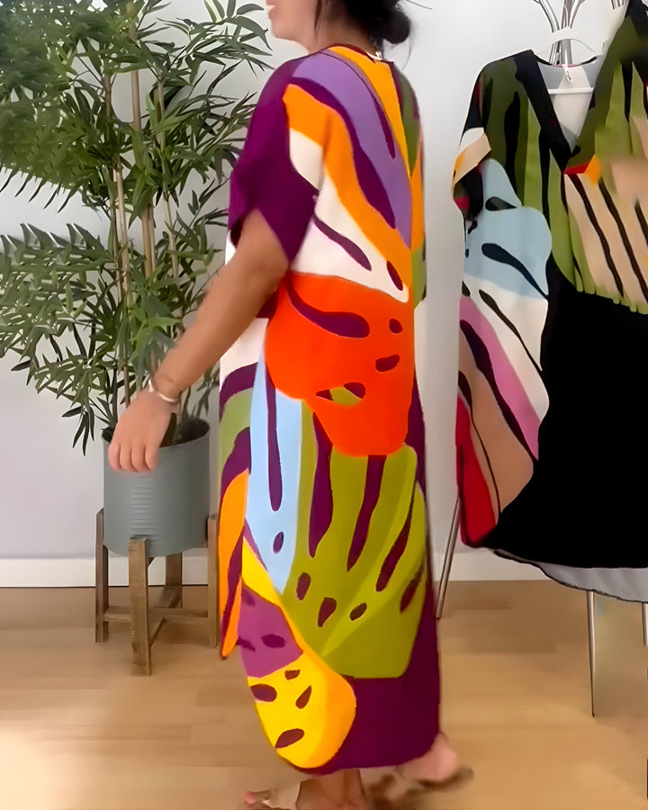 Amanda™ | Zwiewna Sukienka z Motywem Liści