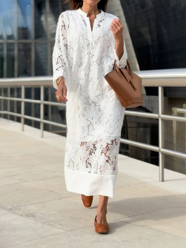 Véronique™ | Elegancka Midi Sukienka z Haftem
