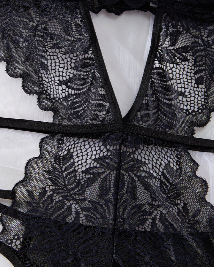 Jadzia™ | Elegancki teddy z koronką i sercowymi detalami