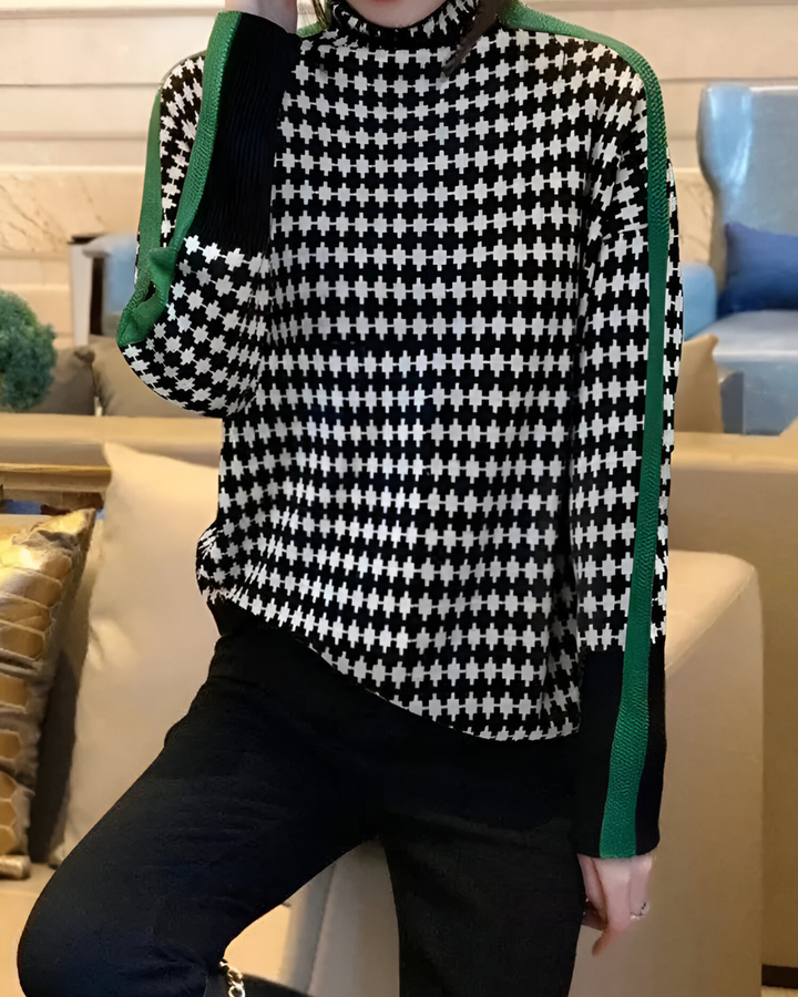 Vera™ | Sweter z wysokim kołnierzem i wzorem w diamenty