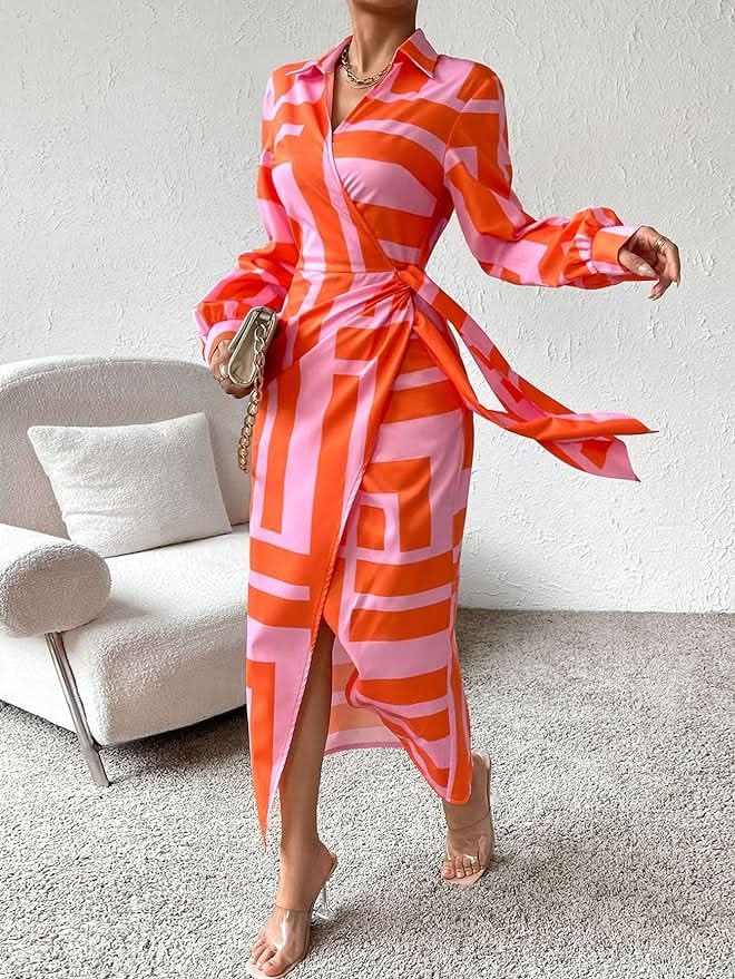 Laurine™ | Sukienka Kopertowa w Print