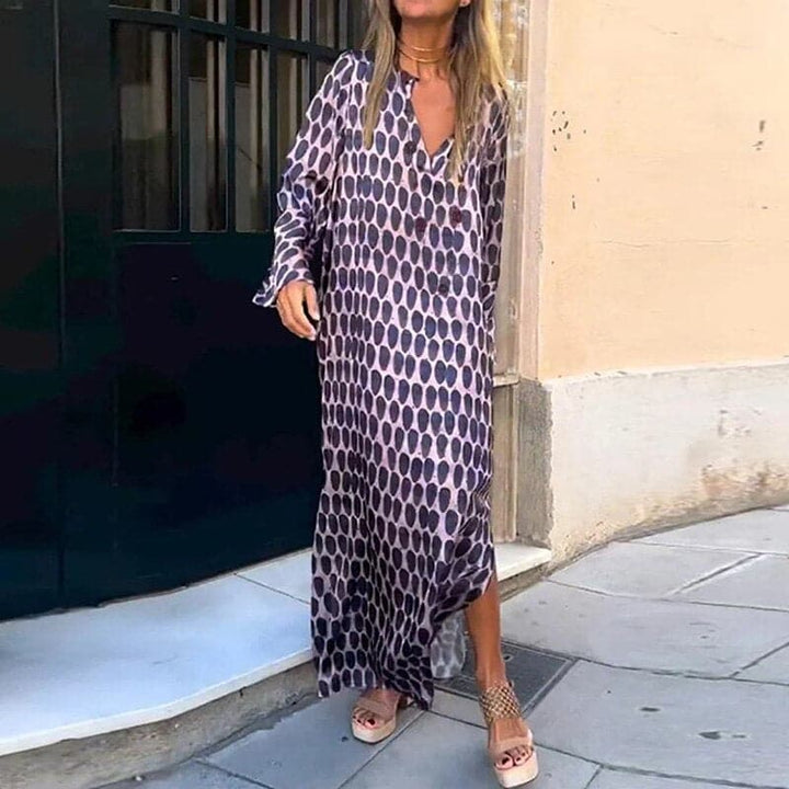 Elena™ | Elegancka Sukienka Maxi z Dekoltem w Serek