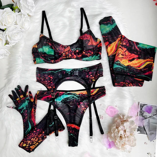 Krystyna™ | Kompletny 5-elementowy zestaw bielizny Tie-Dye