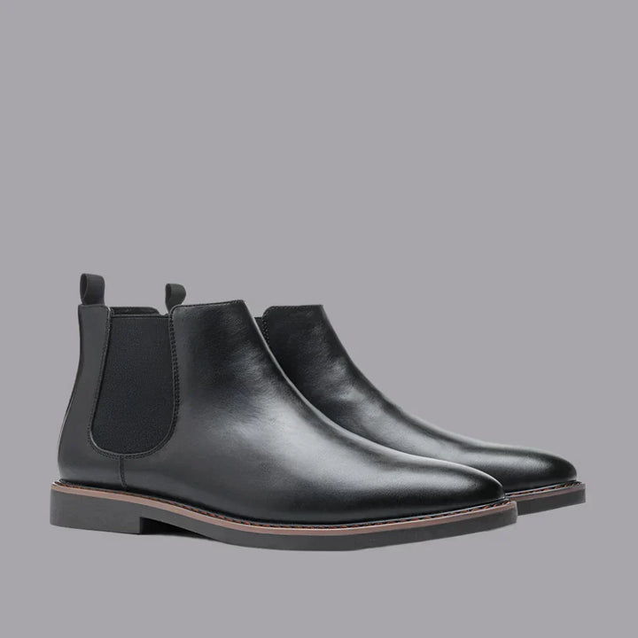 Mikołaj | Brązowe eleganckie skórzane buty