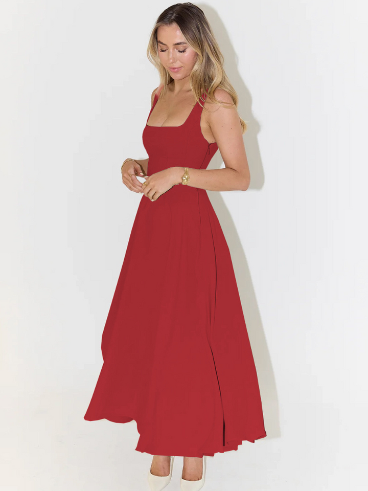 Lato Sopot | Elegancka sukienka midi z kwadratowym dekoltem