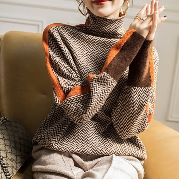 Zoja™ | Stylowy Sweter z Wysokim Kołnierzem