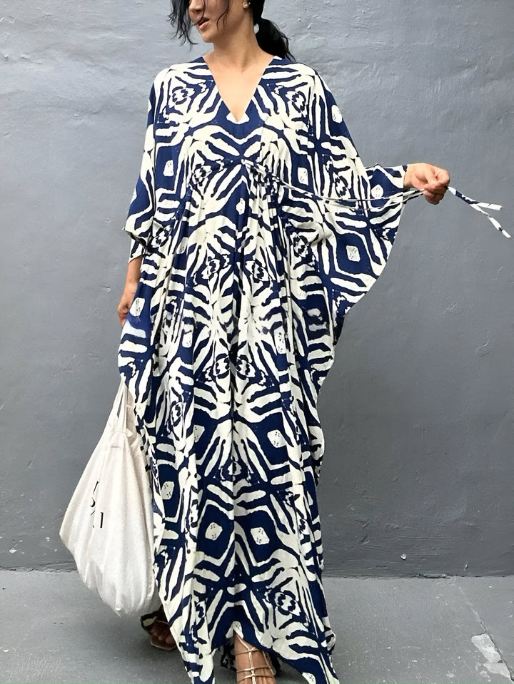 Nayla™ | Kaftan bawełnowy z dekoltem w kształcie V