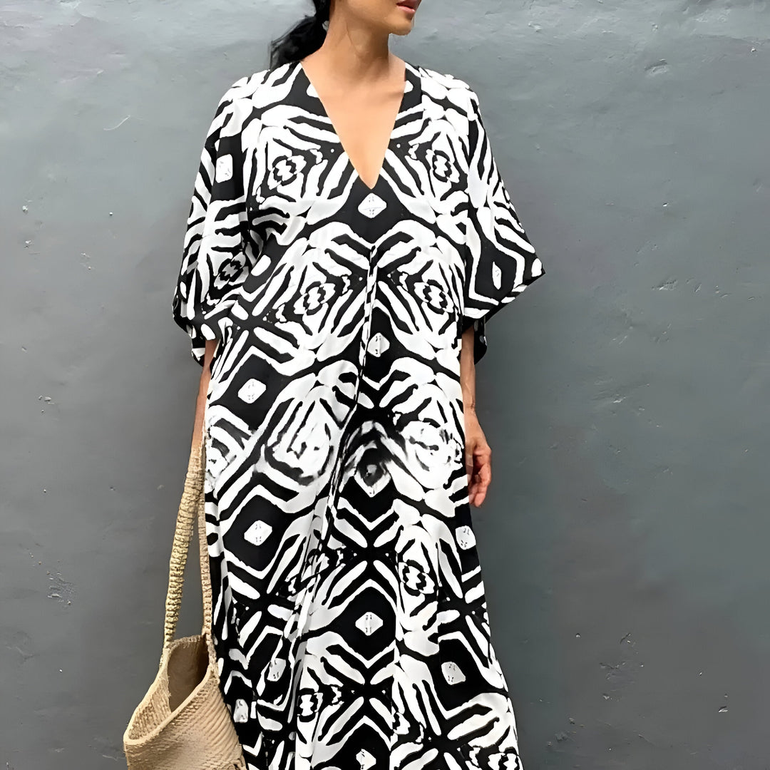 Nayla™ | Kaftan bawełnowy z dekoltem w kształcie V