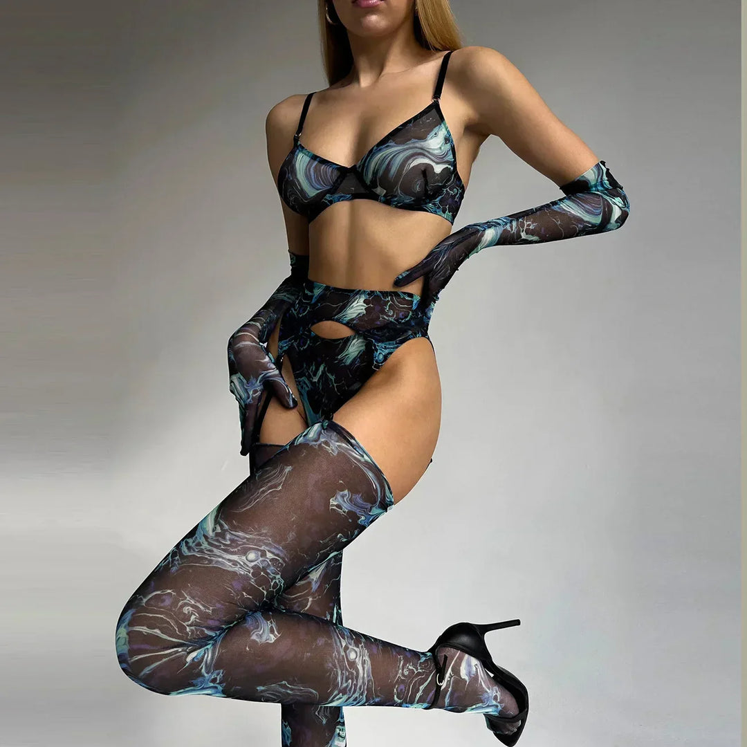 Krystyna™ | Kompletny 5-elementowy zestaw bielizny Tie-Dye