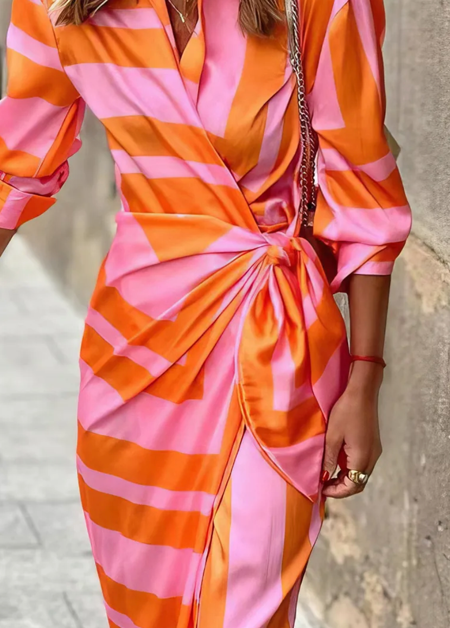 Laurine™ | Sukienka Kopertowa w Print
