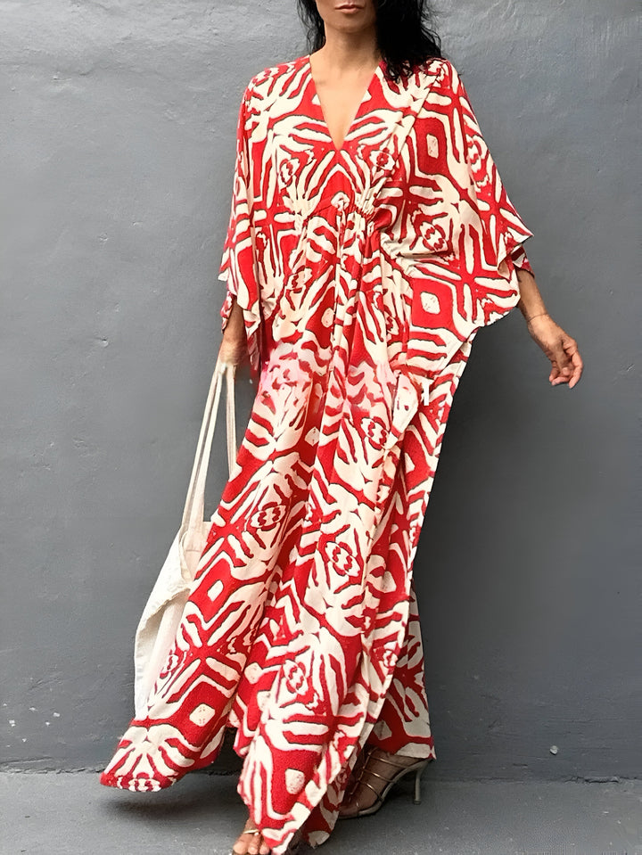Nayla™ | Kaftan bawełnowy z dekoltem w kształcie V
