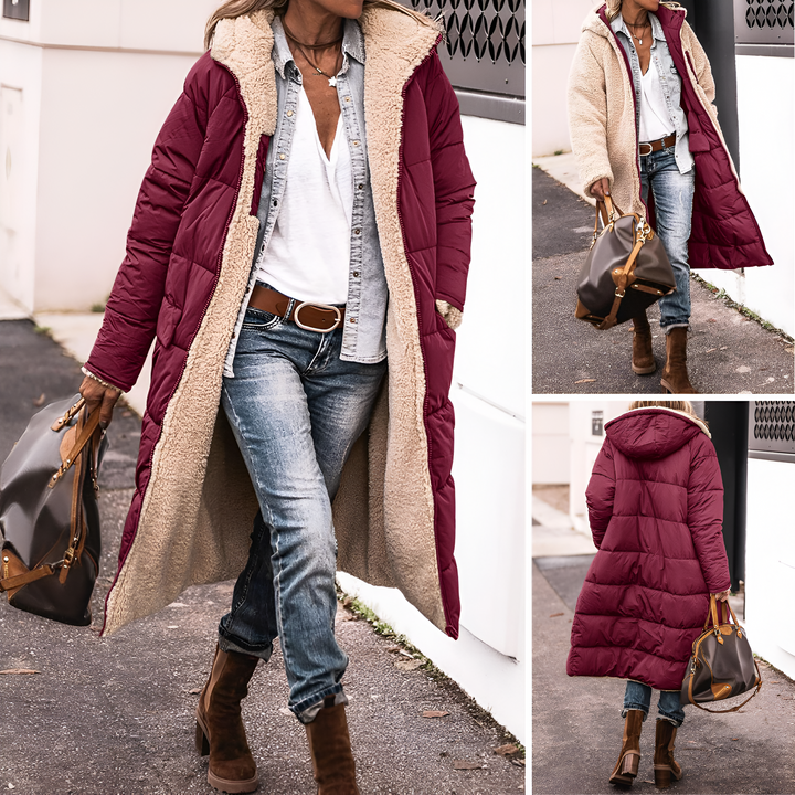 Isa™ | Odwracalny Płaszcz Zimowy – Strona Teddy & Pikowana