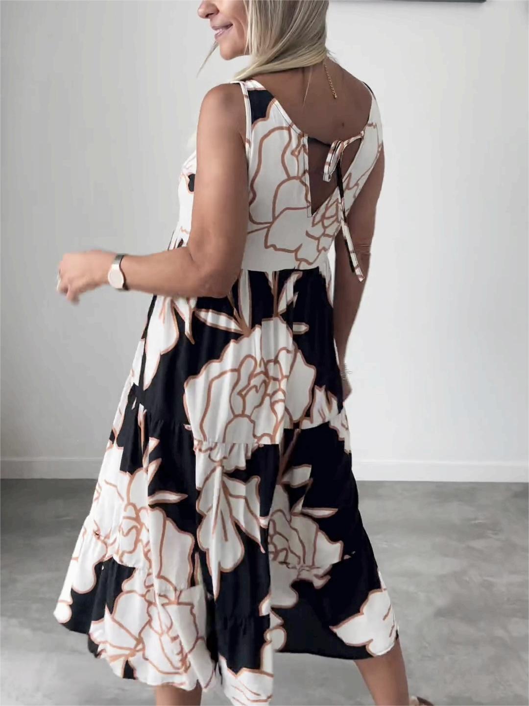 Édith™ | Elegancka Sukienka z Kwiatowym Wzorem