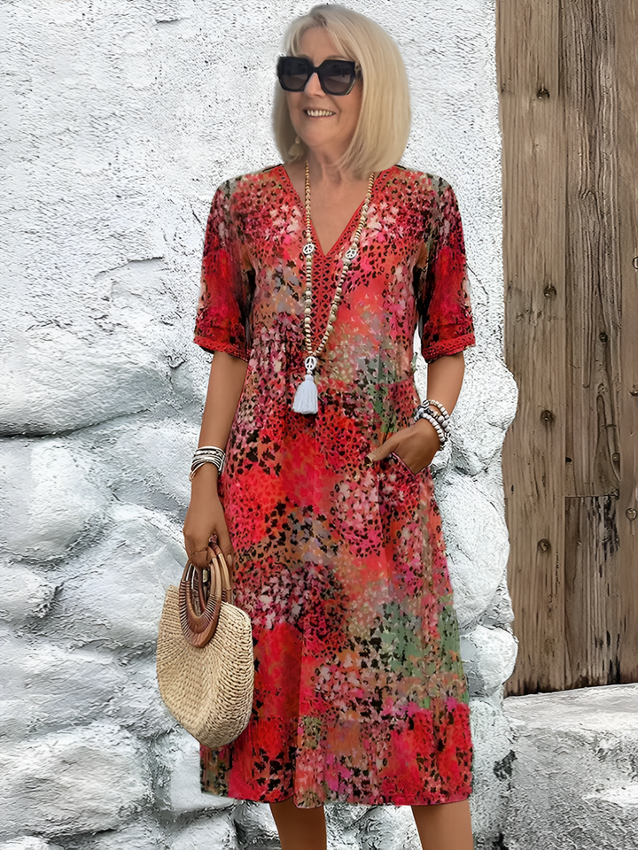 Colette™ | Midi sukienka w intensywnych kolorach