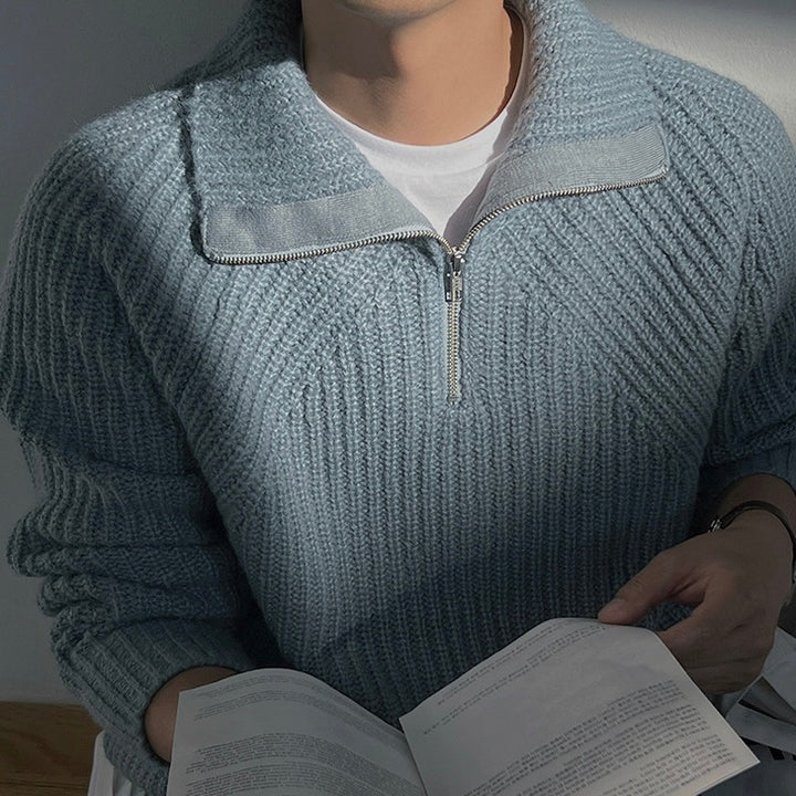 Martin | Pull Azure à quart de zip