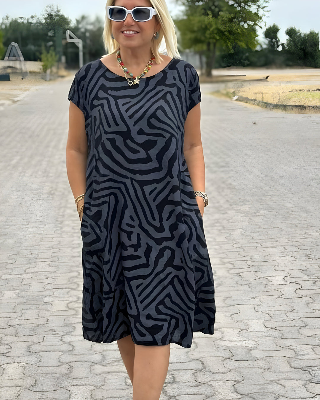 Serra™ | Letnia sukienka w paski safari