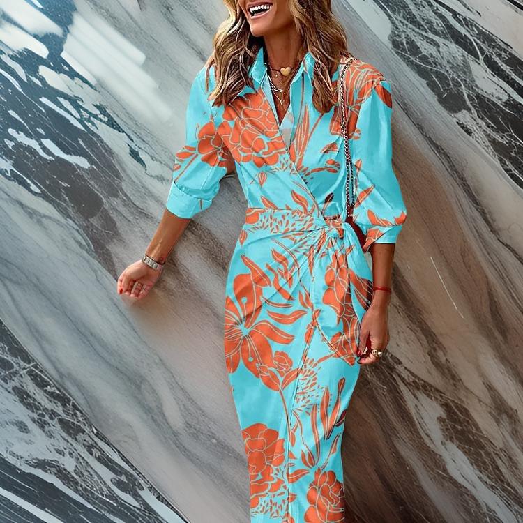 Laurine™ | Sukienka Kopertowa w Print